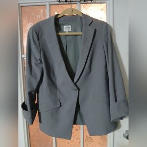 Armani Collection Womens Collared Two-Buttoned Blazer Gray Size 12 Wool Italy